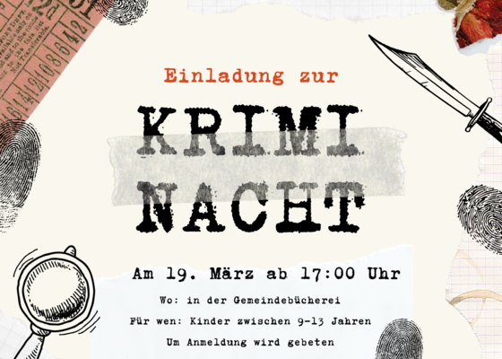 Einladung Krimi Dinner Spiel Verkleidung Rollenspiel Illustration Collage Creme Querformat (1)