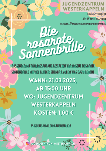 Rosarote Sonnenbrille Flyer