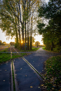Westerkappeln Umland Bahnschiene Sonne