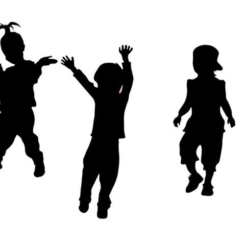 Kinder Tanzen Silhouette