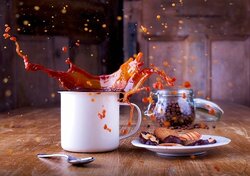 Kaffeetasse und Plätzchen